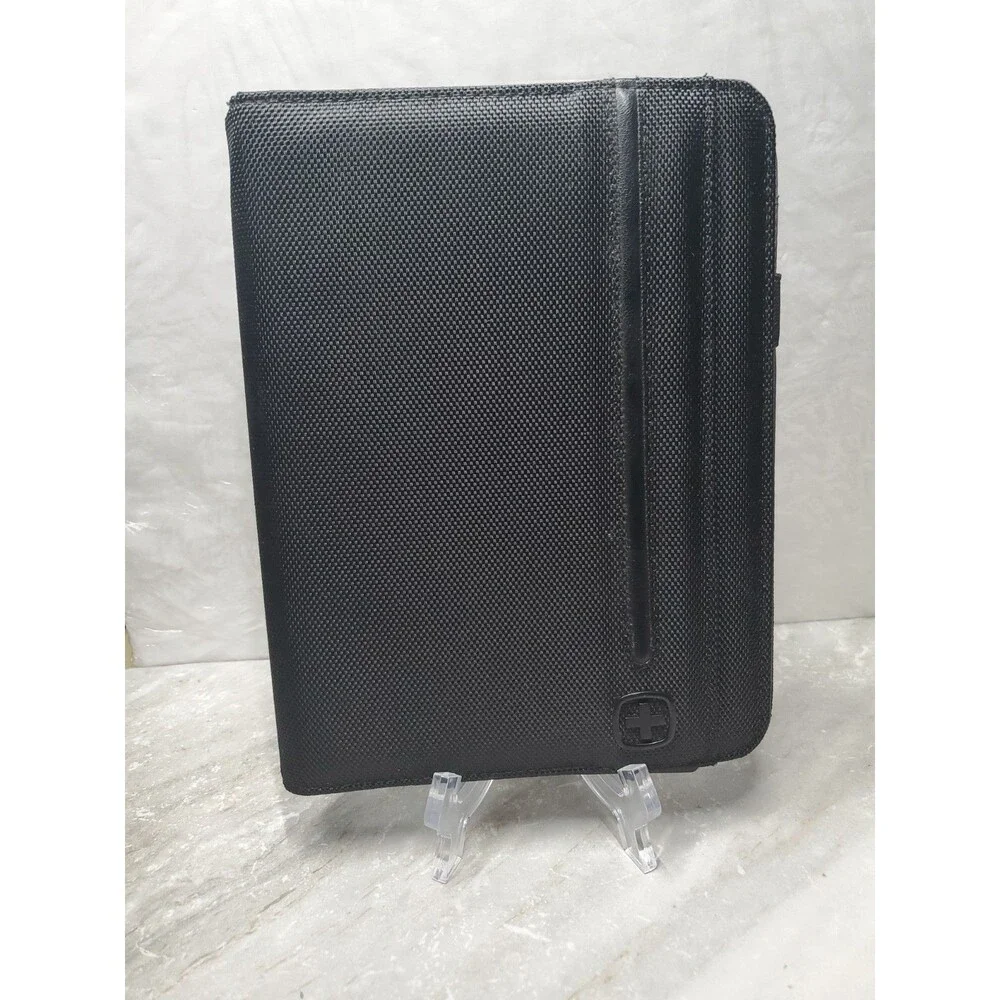 Wenger Merit Padfolio Portfolio-Open Style Closure-Front Pockets-Black-9×7in